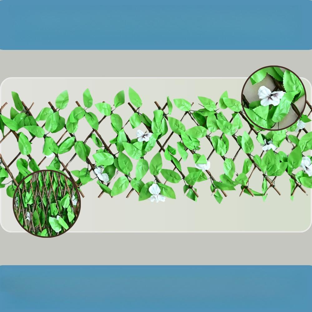 1 Stück Simulierte Grüne Pflanzen Blumen Grüne Blätter Zaun Gartendekoration Kunststoff Teleskopzaun