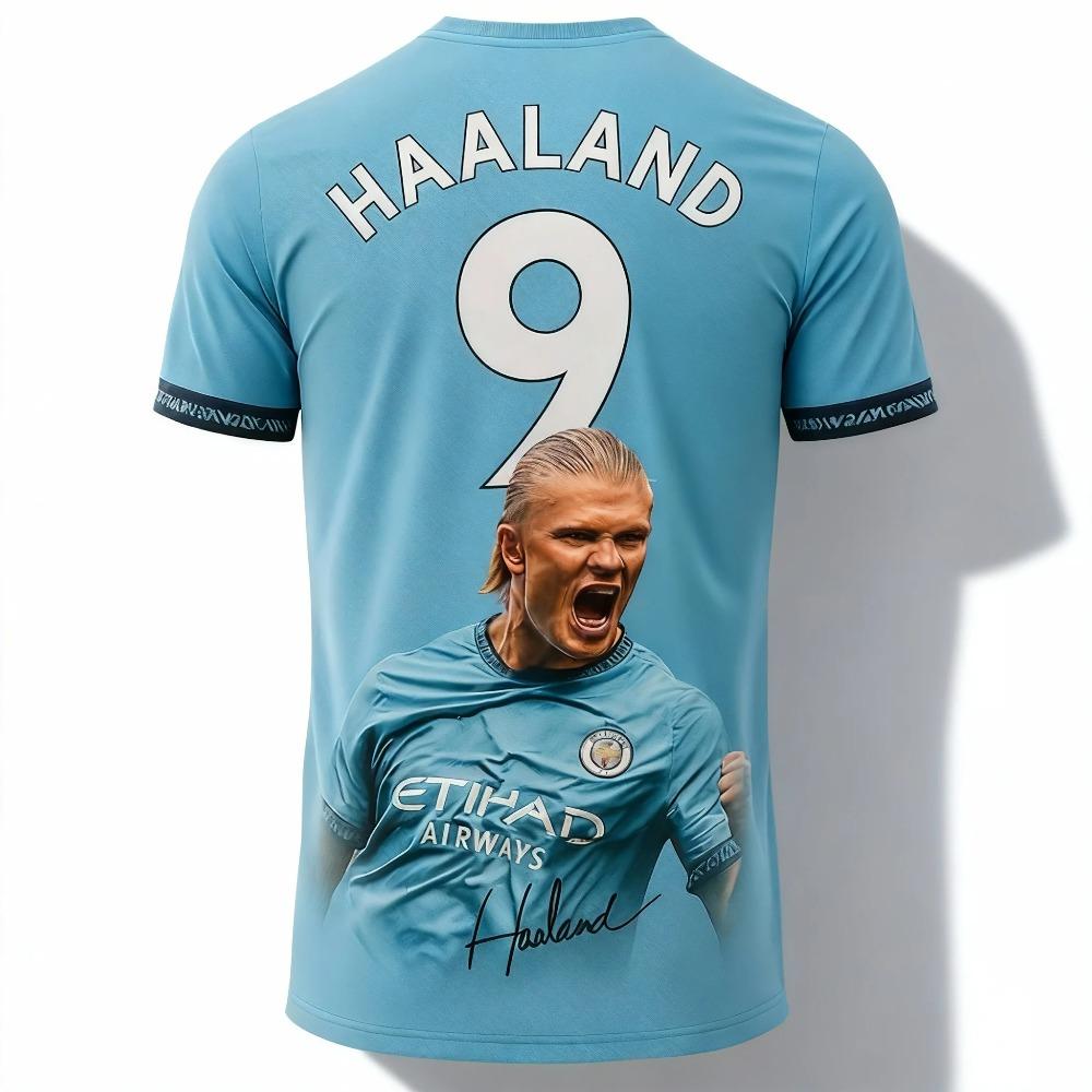 Haland style à la mode été impression 3D vêtements familiaux pour enfants maillot de sport football T-shirt adapté aux vêtements de sport S rouge