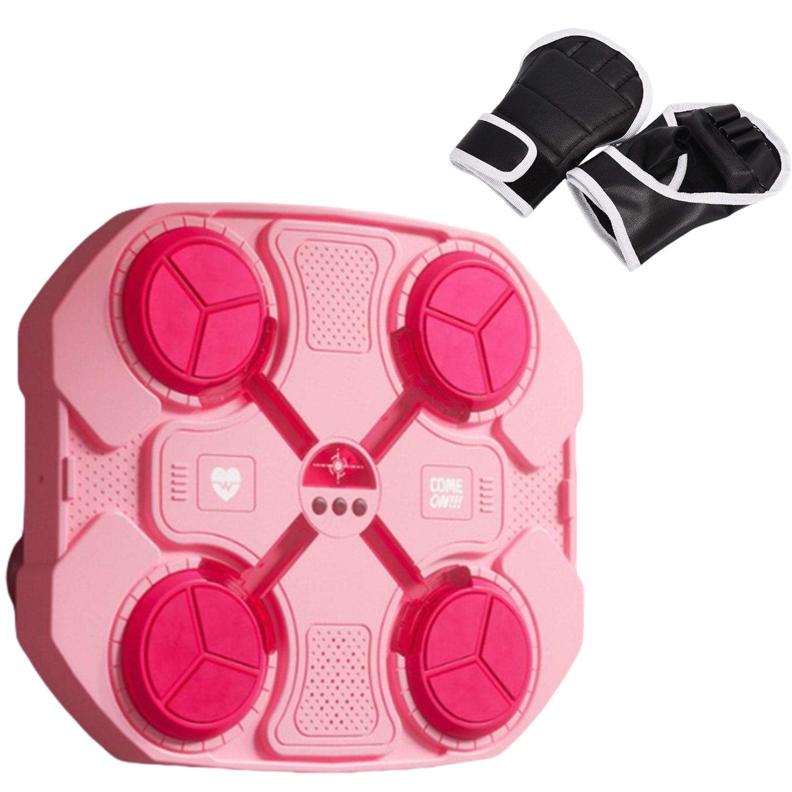 LED Light Electronic Boxing Targets Equipment Punching Pad Wall Mount Musical Boxing Machine Kids Musical Boxing Machine розовый