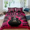 Music Note Guitar Duvet Cover Set Bedroom Bedding Decorative Hip Hop Wind Quilt Cover Pillowcase Three-Piece Set