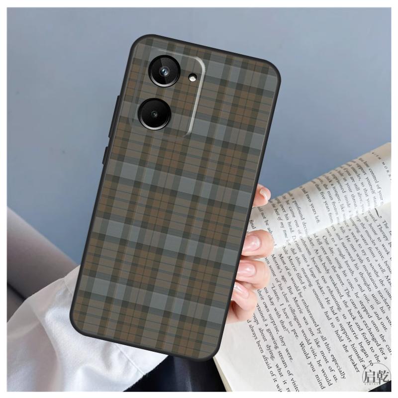 Buffalo Plaid Pattern For Realme C61 C63 C71 C55 C67 C51 C75 C65 C53 C35 11 12 13 14 Pro Plus GT6 GT7 15 Pro Case