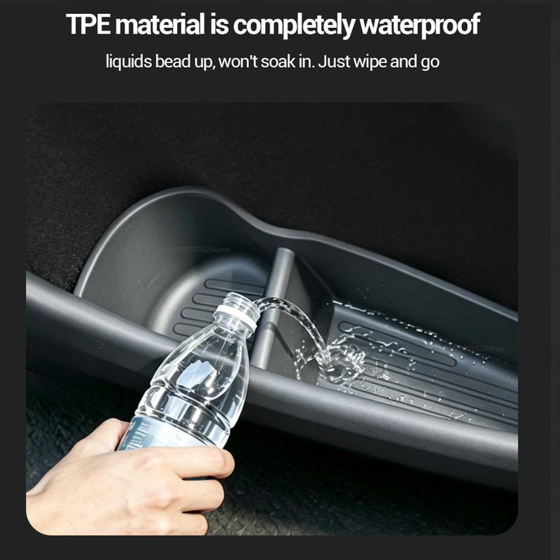 2/4pcs For Tesla Model Y Juniper 2025 Car Door Side Storage Box Front Rear Side TPE Door Storage Organizer Tray Accessories