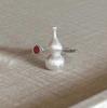 Red Agate Gourd Earrings: Retro Chinese Style S925 Silver Studs for Women