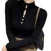 2025 Autumn New Women's Semi-turtleneck Knitted Sweater Women's Long-sleeved Fashion Soft Waxy Bottoming Sweater Top