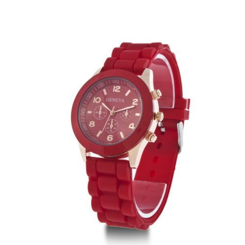 Spot GENEVA Silicone Watch Colored Jelly Student Leisure Watch Three Eyes No Diamond Geneva Watch