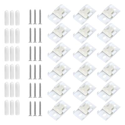 18Pcs Curtain Track Mounting Bracket Replacement Strong Curtain Support Fastening Accessories With Screws Enduring