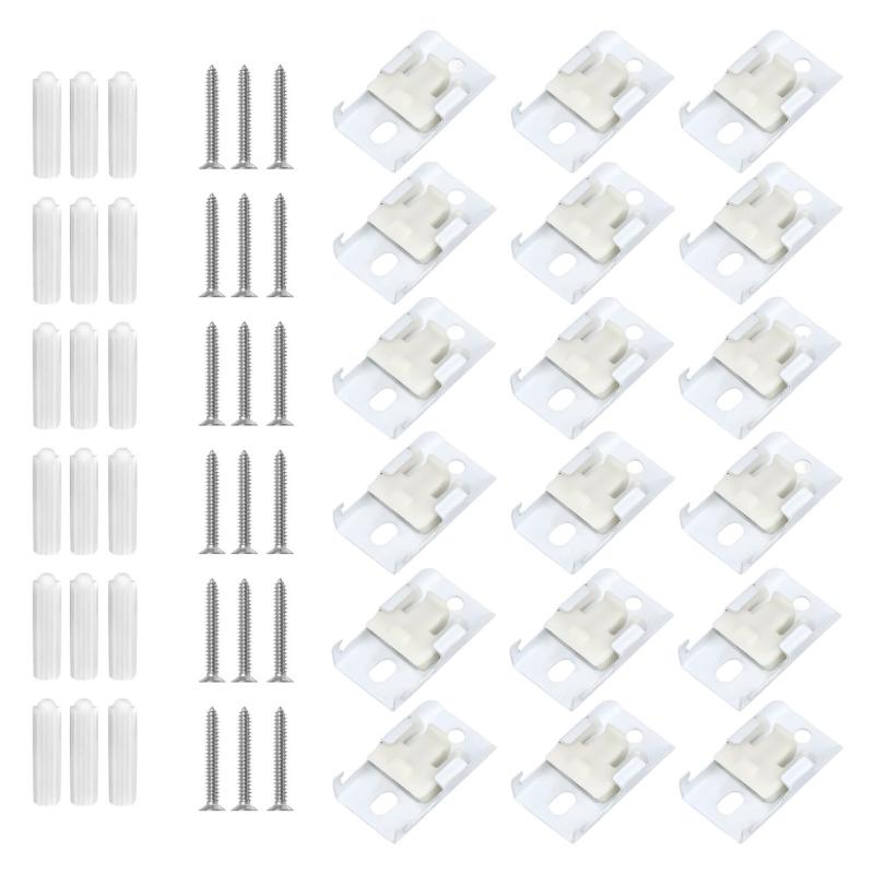 

18 шт. Монтажный кронштейн для карнизной штанги Запасные части Прочная поддержка штор Крепежные аксессуары С винтами Долговечные 1