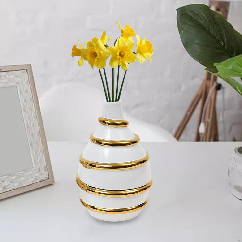 Flower Vase, Desktop Flowers Arrangement, Nordic Glossy Bud Vases Ornament for Bedroom Dining