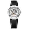Ladies Automatic Watch Skeleton Mechanical Sky Blue Strap Fashion Diamond Crystal Evening Banquet Dress Watches for Women