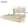 Doppelbett gesteppt 160x200 cm - Baumwolle beige - USB Typ-C Ladeanschluss - LED-Funktion - Matratze inklusive