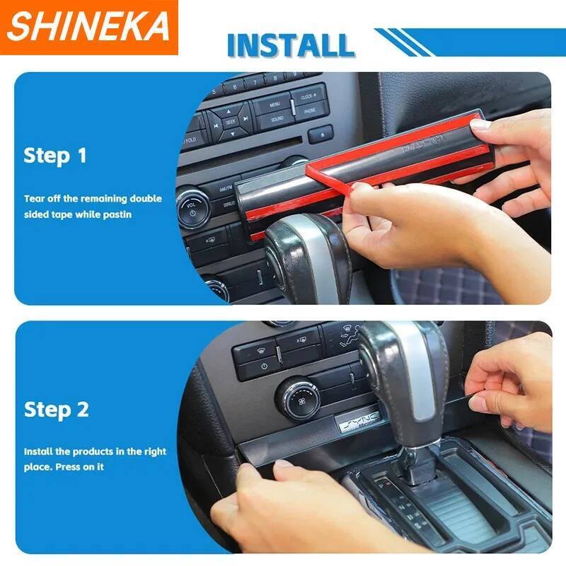 SHINEKA Stowing Tidying For Ford Mustang 2010 2011 2012 2013 2014 ABS Car Gear Shift Storage Box Organizer Interior Accessories