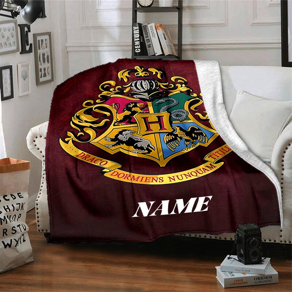 Custom Name Gryffindor Pride Loyalty blanket for Couch & Bed, Plush Cozy Fuzzy Blanket Super Soft & Warm Blankets for Fall and Winter. 090896