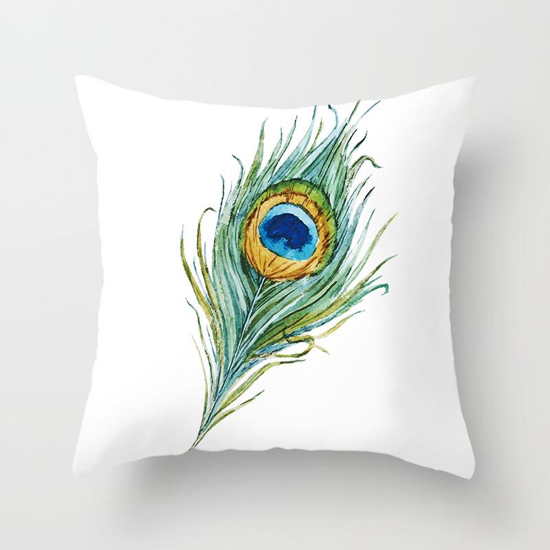 New Chinese Style Classical Peacock Feather Pattern Pillowcase Car Bedroom Living Room Cushion New Chinese Style