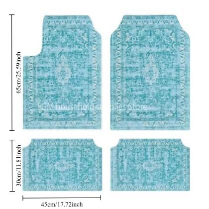 Bohemian Car Floor Mats Non Slip Soft Washable Universal Auto Foot Pads Vintage Interior Rugs