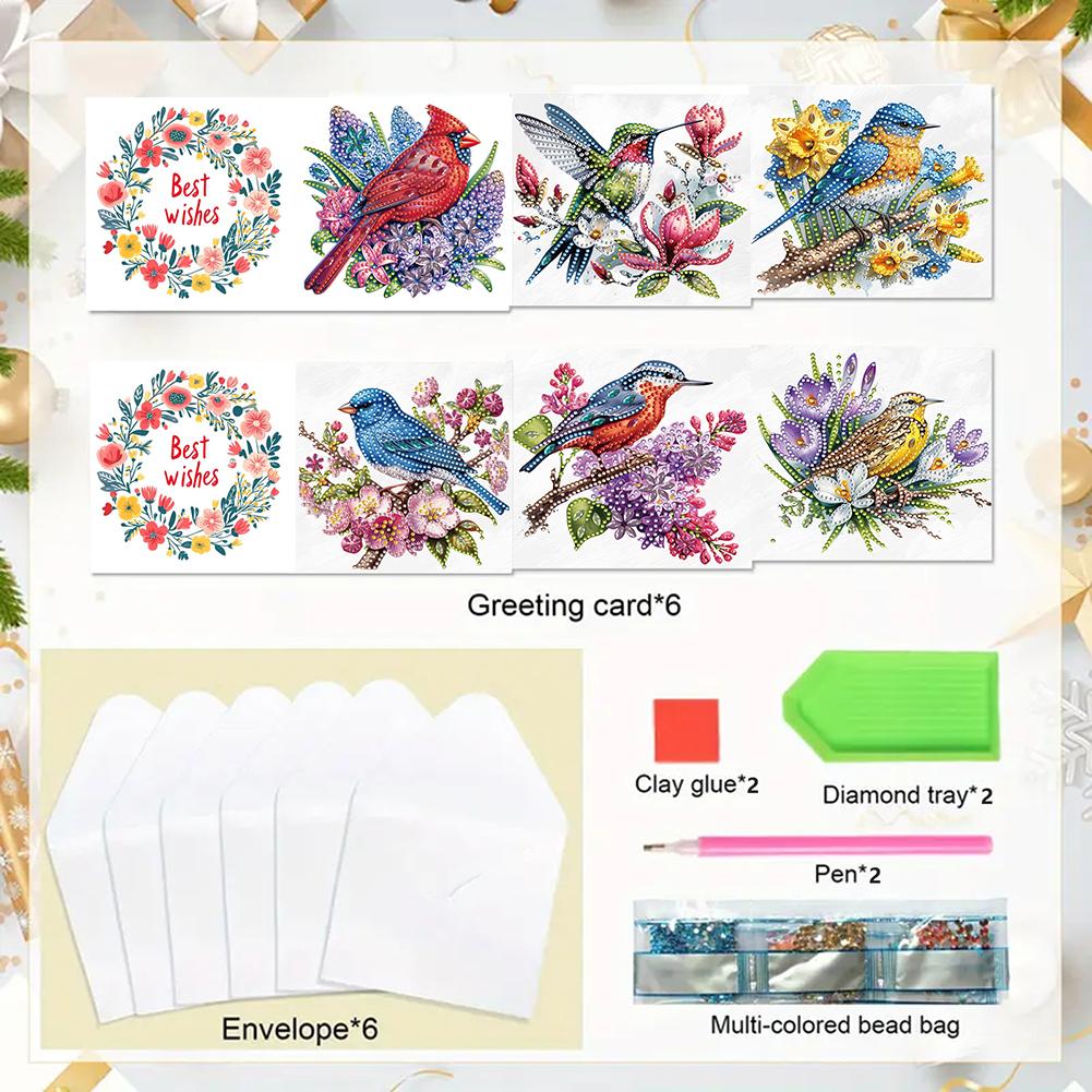 6pcs Diamond Painting Greeting Cards DIY Diamond Art Cards Diamond Art Christmas Cards Arts Crafts for Birthday Thanksgiving Day