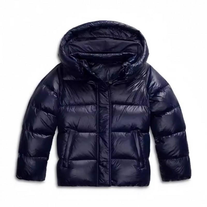 Womens Hooded Cotton Puffer Jacket Loose Fit Casual Winter Coat In Navy Black