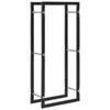 Day and Night - Day and Night Black Steel Firewood Rack 44x20x100 Cm