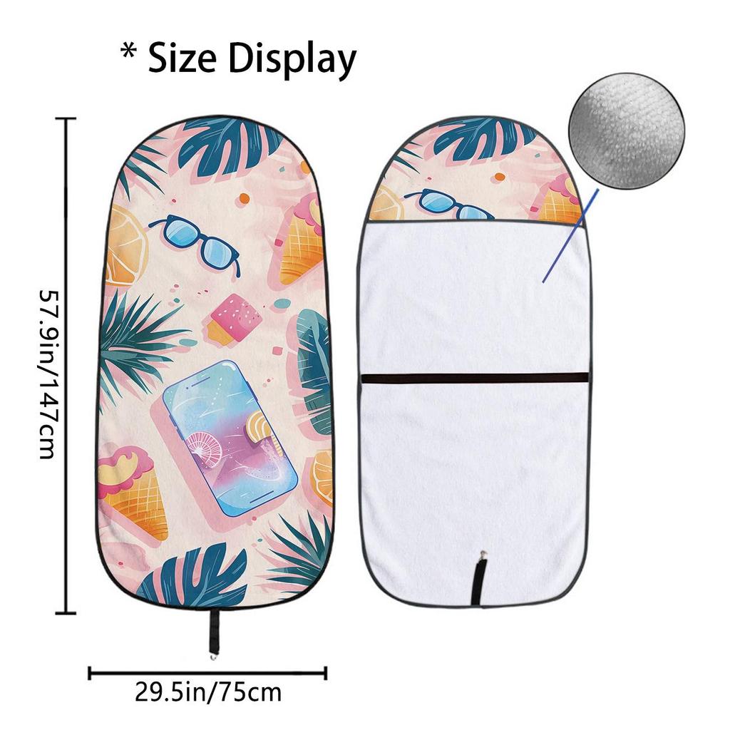 Universal Car Seat Towel Cover: Front Seat Protector for Gym, Workout, All Seasons - Fits Most Vehicles