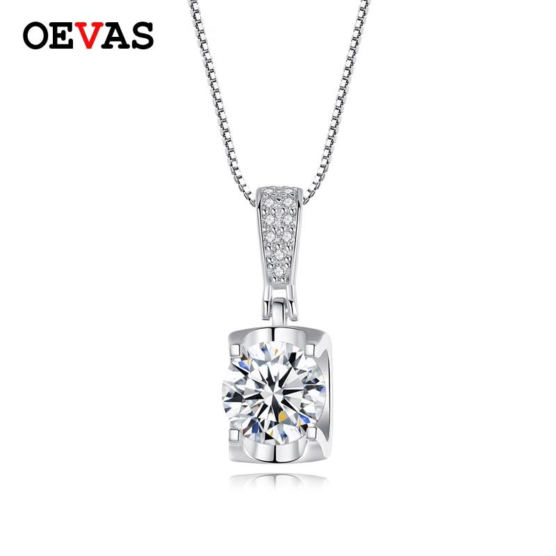 

Настоящее 1 Carcat D Color Moissanite Подвеска Ожерелья Высокое Качество 100% 925 Стерлингового Серебра Свадебная Вечеринка Свадебные Украшения