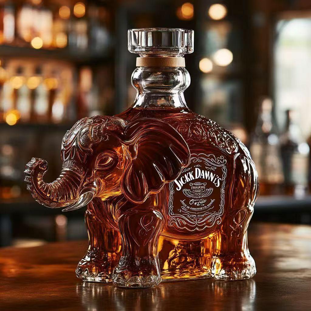 Funny French Bulldog Whiskey Bottle, Humor Novelty Decanter, Creative Gift, 250ml Clear Glass