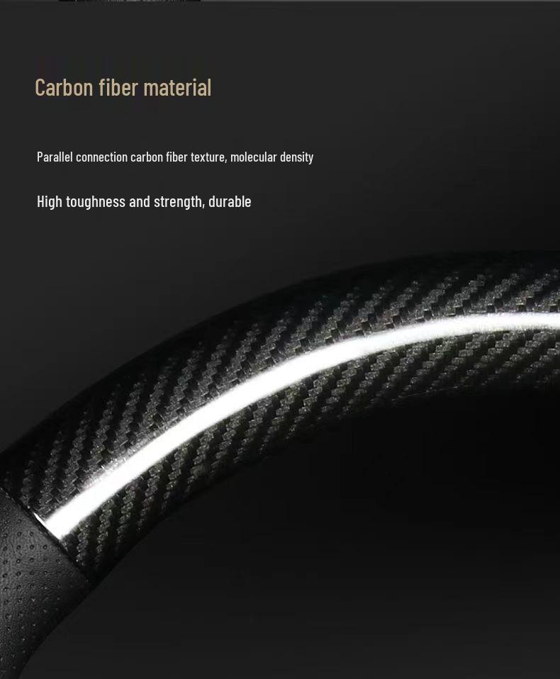 Carbon Fiber Perforated Leather Car Steering Wheel Cover - All Seasons.