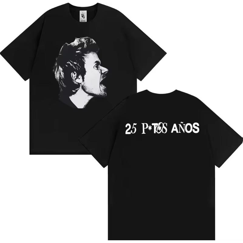 Vintage Washed Dani Martín 25th Anniversary Tour Pop Rock Printed Cotton T-shirt Men Women Tee Summer Casual Fashion Clothing Tops Streetwear
