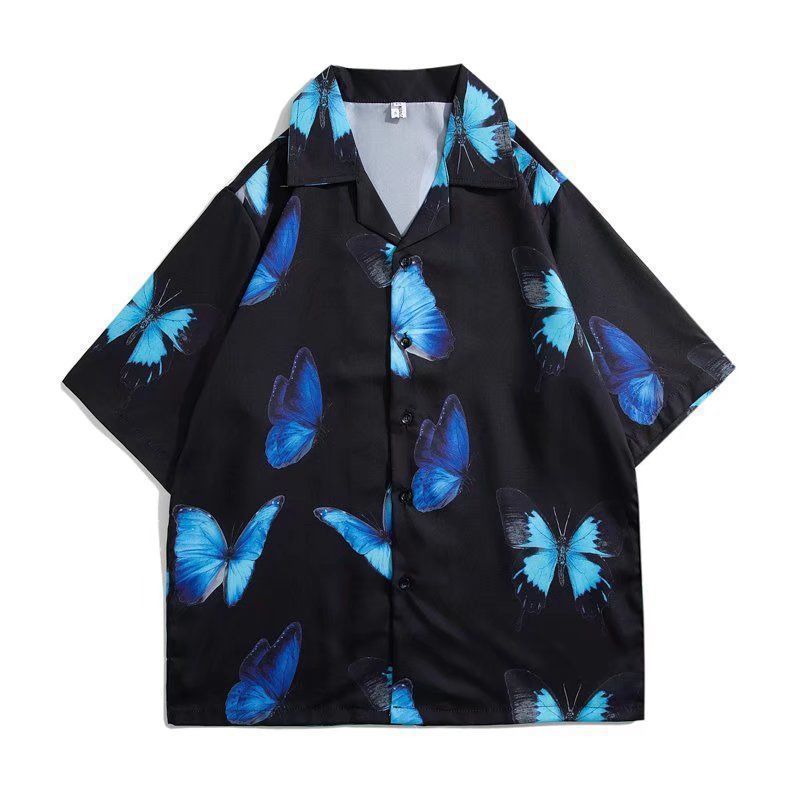 

Мужская и женская рубашка в стиле ретро с цветочным узором в Гонконге, свободная рубашка с коротким рукавом в тайском стиле, гавайский стиль, дизайн Sense of Luffian 3XL