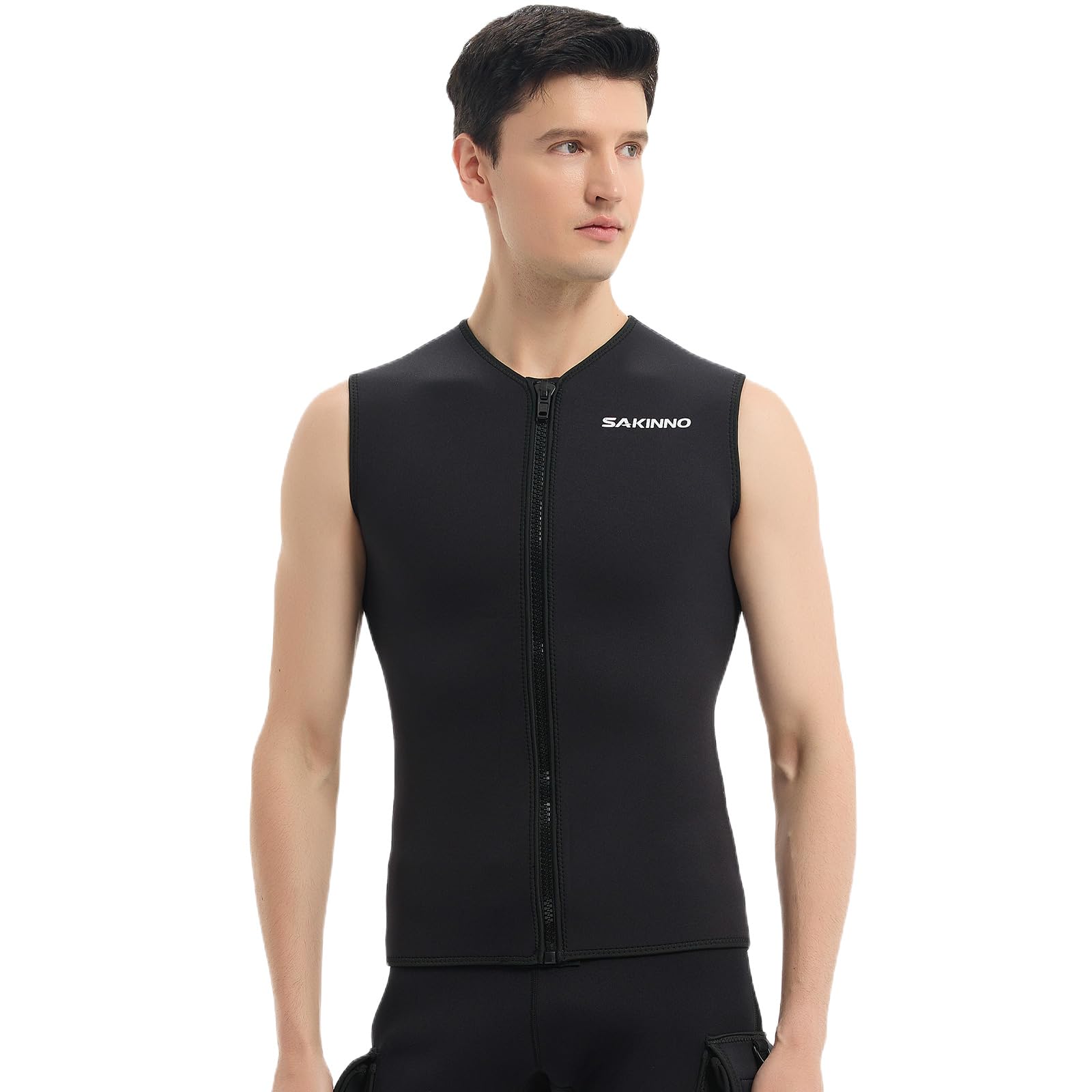 

MORGEN SKY 3mm Wetsuit Thermal Innerwear with Front for River and Rock MV301 Size Men s Vest, Zipper, Sleeveless, Snorkeling, Surfing, Fishing, чёрный