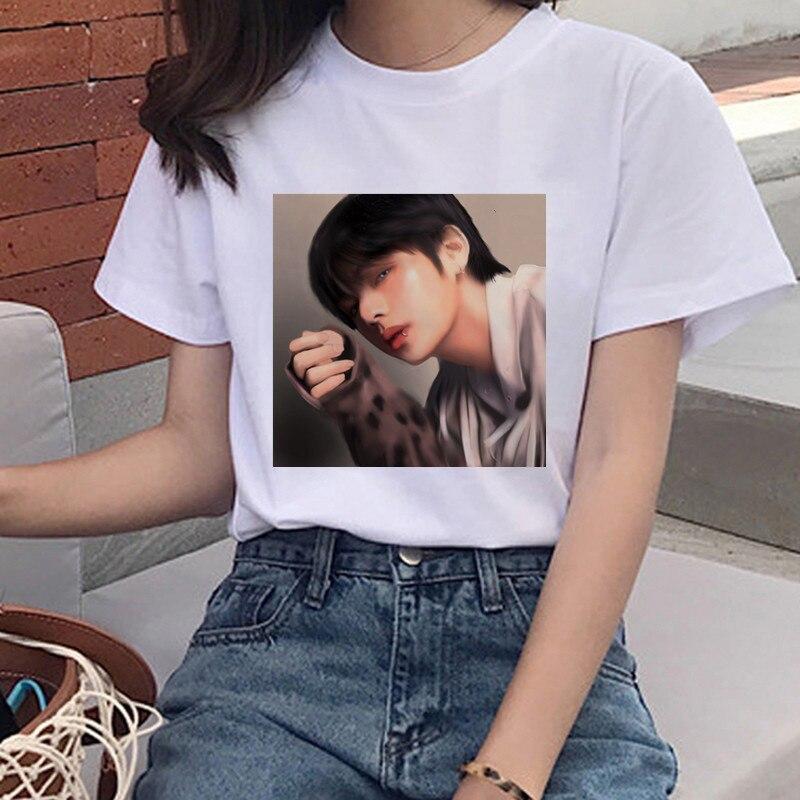 V Jungkook Cartoon Girl Top T -Shirt 