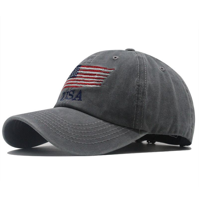 Cap Washed Retro Alphabet Baseball Cap Classic American Flag Cotton Hat