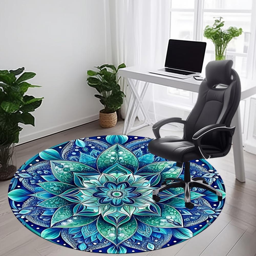 1pc Mandala Artwork Carpet, Round Non Slip Durable Large Size Office Carpet, Suitable for Office