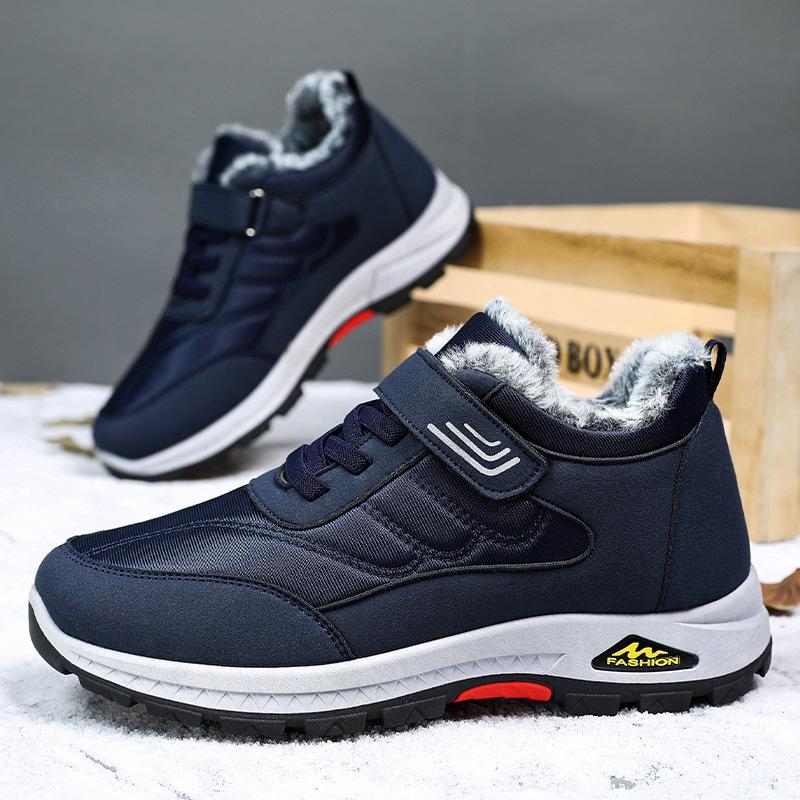 Cotton shoes winter new velvet walking shoes warm medium men's shoes thickened snow boots men's Velcro cotton boots