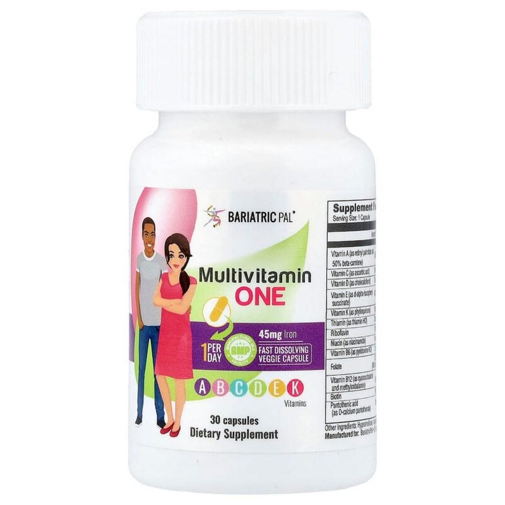 BariatricPal Multivitamin One Iron-Containing Capsules 30 Tablets BPA-20656 Obesity Management Pal Iron-Containing Multivitamin 1 pcs