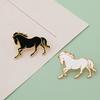 Horse Brooch Chinese Style Enamel Pin Smooth Line Design Animal Pin Metal Edging Lightweight Suit Lapel Badge