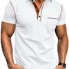 Men's Korean-Style Casual Athletic Short-Sleeve Polo Shirt Lapel Solid Color Button Top