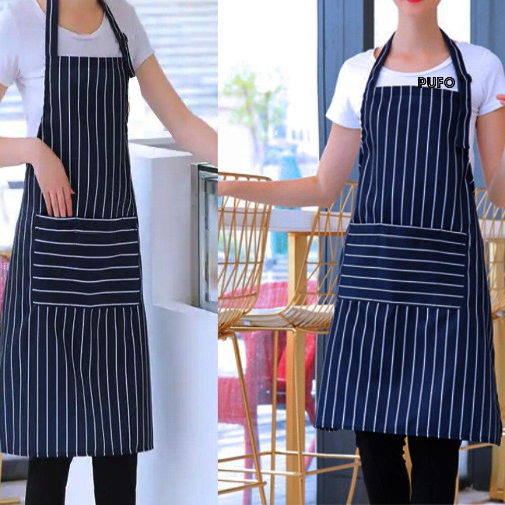 Pufo Simple Kitchen Apron, Cooking Apron, Universal Size, Navy Blue