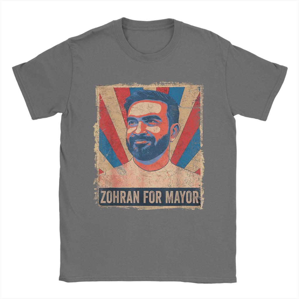 Men's T-Shirt Zohra Mamdani For Mayor Zohran Mamdani T Shirts Harajuku  Summer Tee Shirt Y2K Fun Cotton Clothing Plus Size