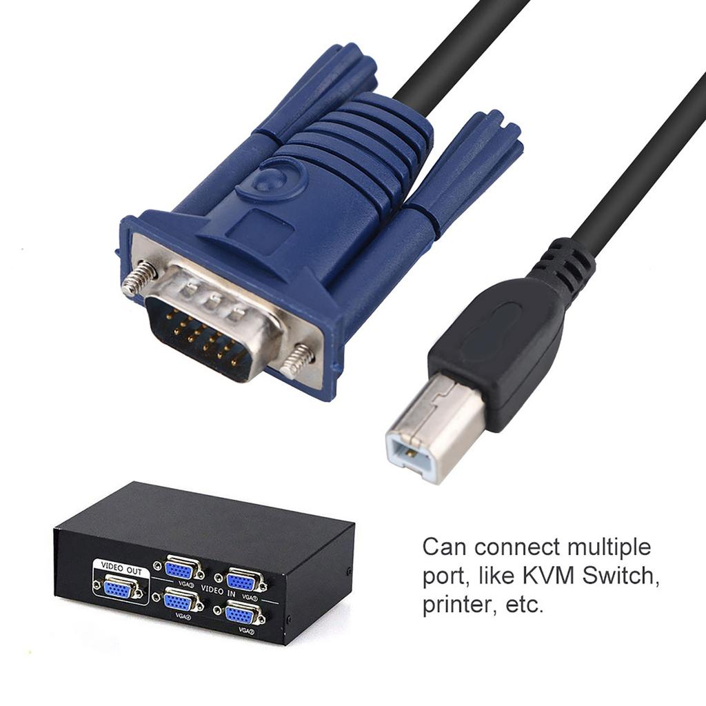 1.5M USB 2.0 KVM Switch Cable Multi Functional Cable Convenient for PC Computer