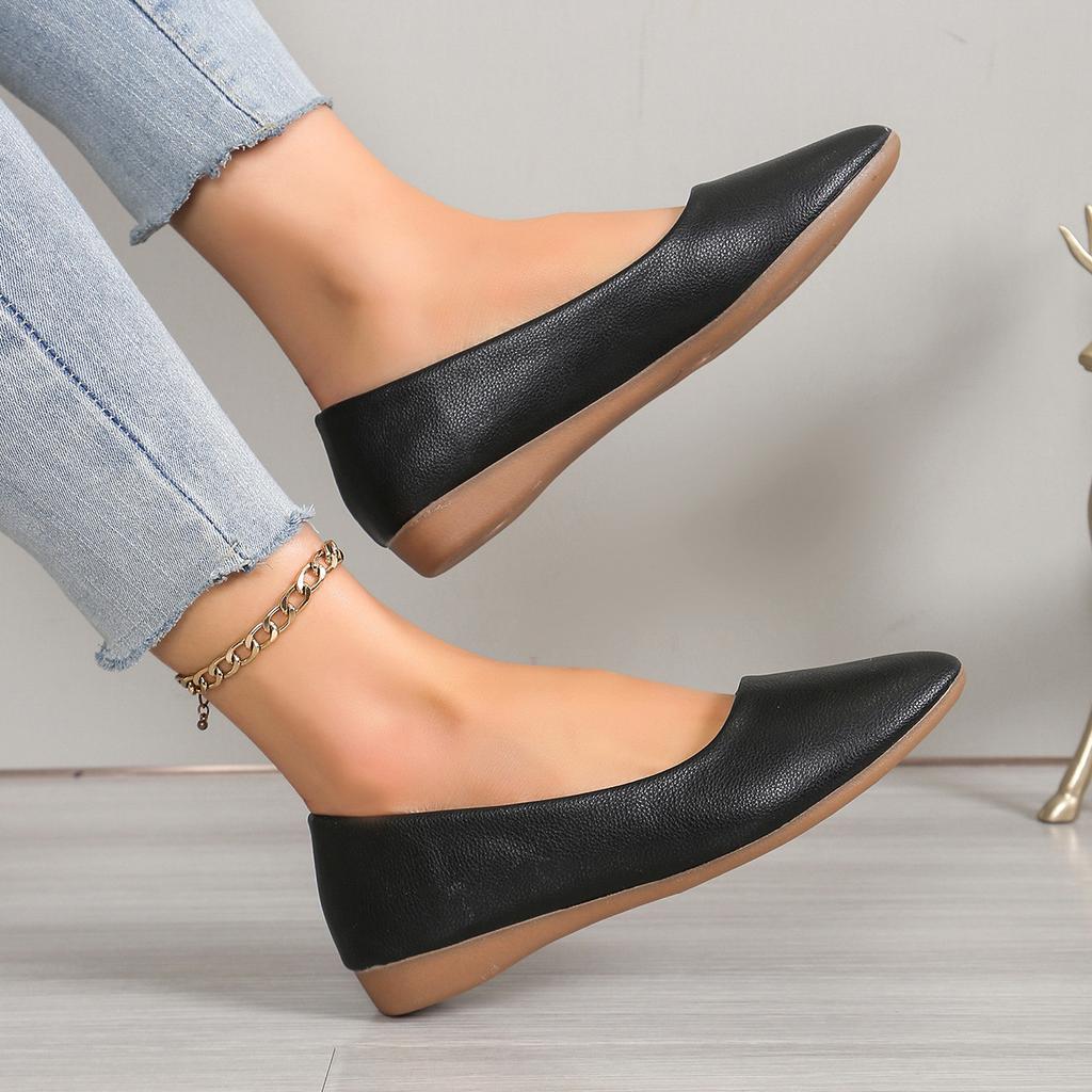 Europa e Stati Uniti 22 nuove scarpe Doudou a punta e belle a bocca bassa con tacco inclinato scarpe casual