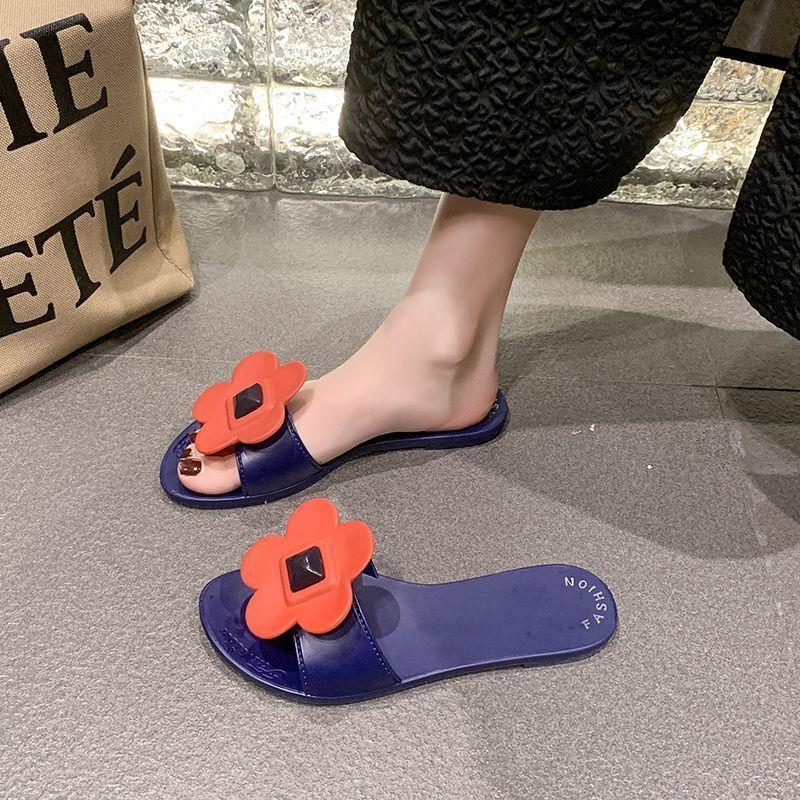 Cool slippers crystal beach slippers Internet celebrity slippers fashion flower drag 2025 popular new models
