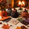 Window Sill Thanksgiving Decorations Fall Quilting Fabric for Patchwork Pumpkins, Square Autumn Precut Quilted Fabric, Vintage Polka Farmhouse