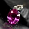 Pink Sapphire 22 Ct Natural Oval Pendant 925 Sterling Silver Necklace