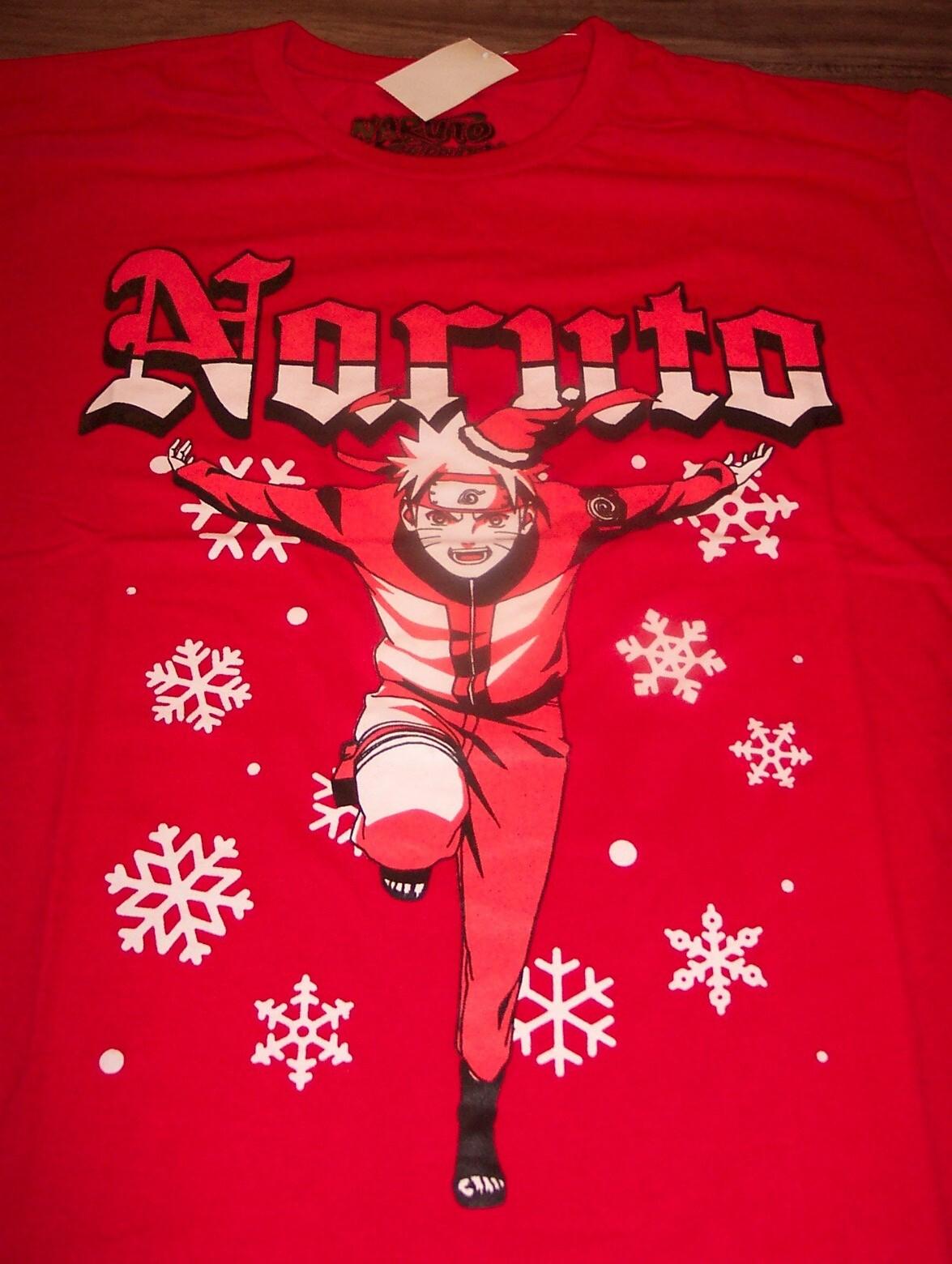 Shonen Jump NARUTO Shippuden Anime Christmas Holidays T-shirt MENS LARGE NEW XXXL
