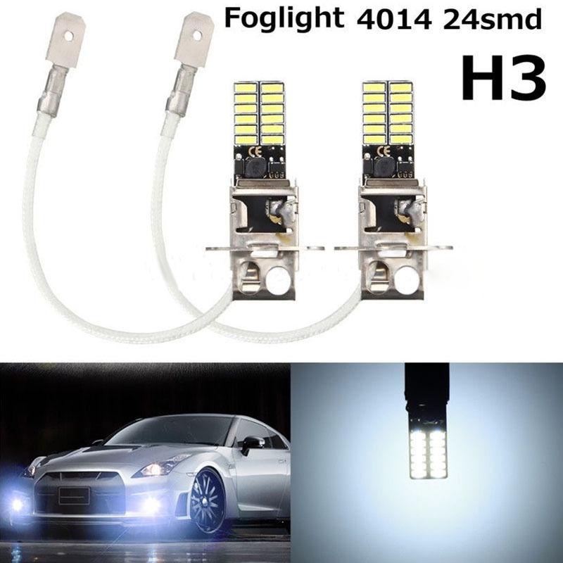 H1 6000K 24-SMD 4014 Super Bright Car LED White Fog DRL Head Light Bulb Lamp 12V