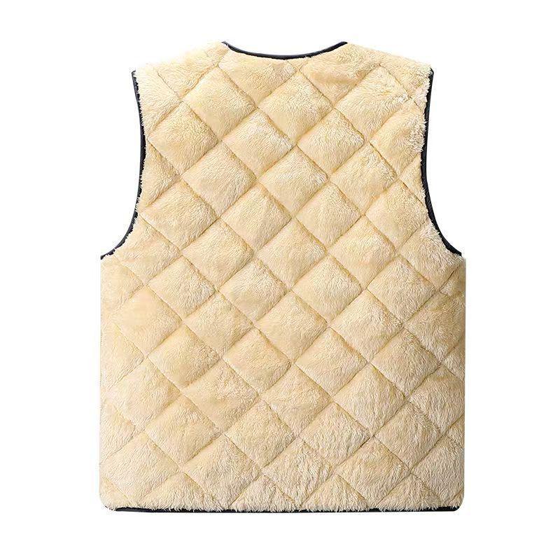 Gilet in Cotone Taglie Forti da Uomo - Corto, Caldo, Foderato in Velluto - Outfit da Papà Senza Maniche Autunno/Inverno