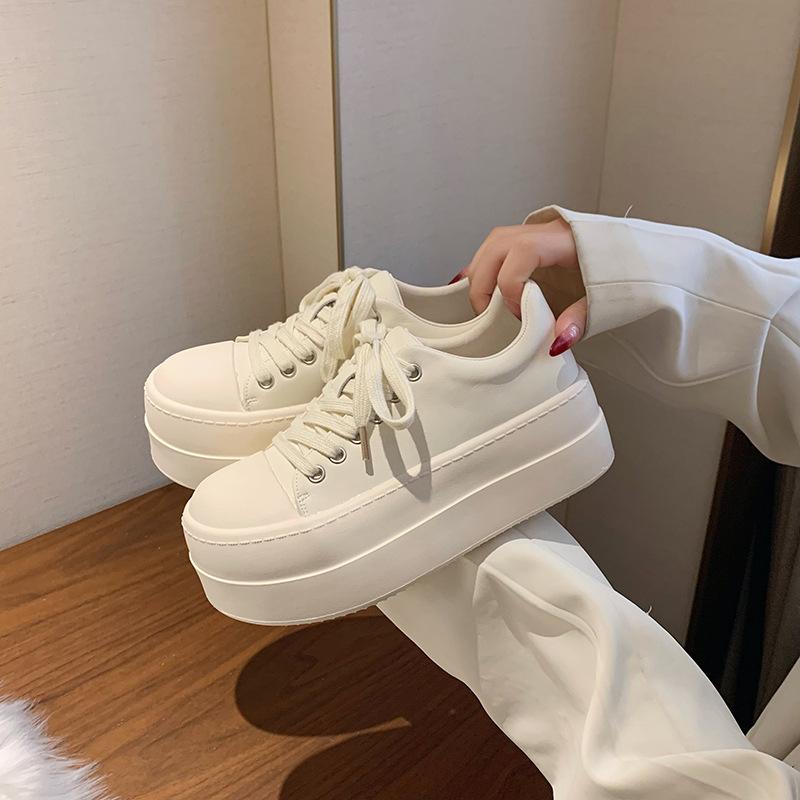 Little White Shoes  Spring/Summer New Edition Sponge Cake Bottom Board Shoes Lightweight Casual Shoes for Women