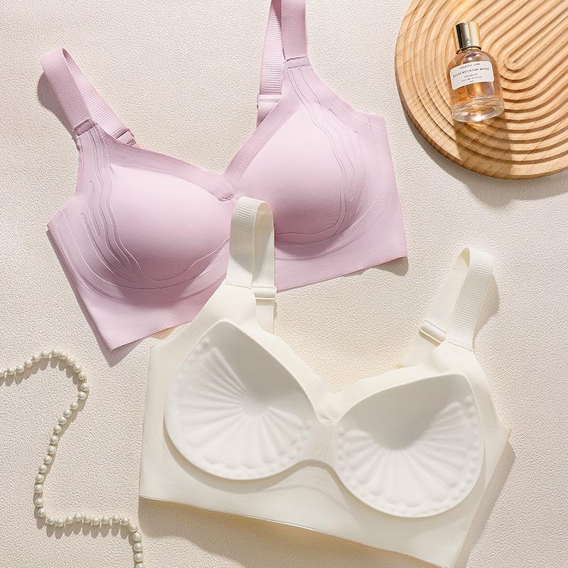 Women Breathable Seamless Wireless Side Gather Push Up Comfortable Bra