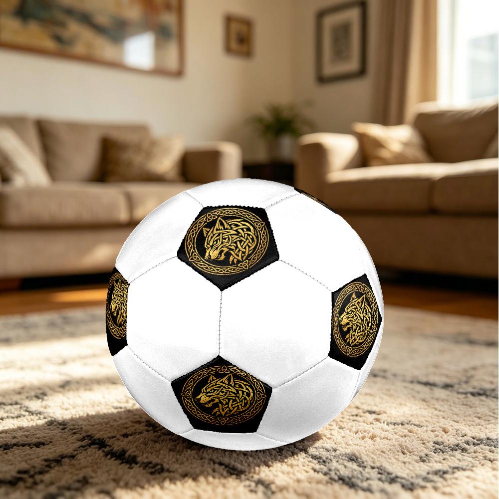 1PC Golden Wolf Mandala Soccer Ball Size 5 Football Machine Sewn Indoor/Outdoor Universal Football S107