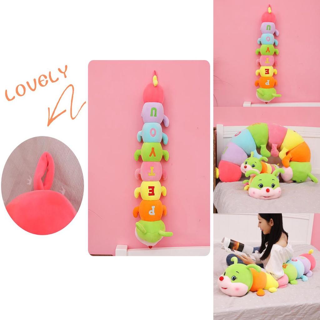 Giant Soft Caterpillar Sleeping Pillow Plush Toy For Kids In Colorful Multicolor Design