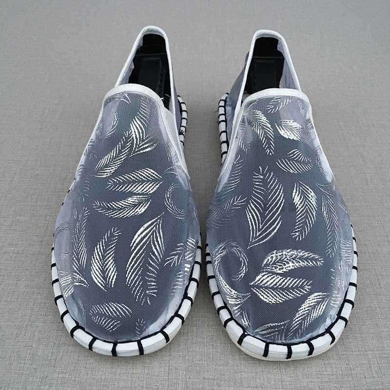 Old North Handmade Cloth Shoes Social People Hollow Mesh Shoes Air Conditioning Shoes Lazy Pervert Embroidery Face Mesh Sandals